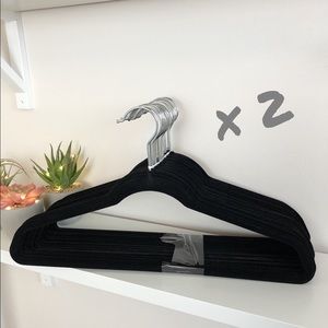 Black velvet and chrome hook hangers